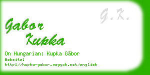 gabor kupka business card